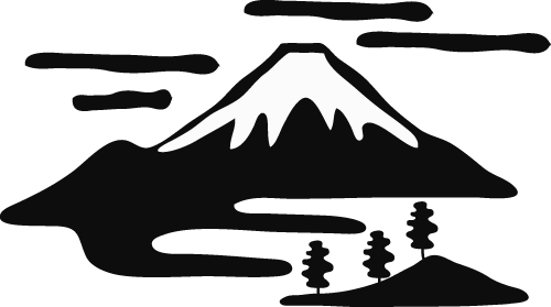 富士山 イラスト 白黒